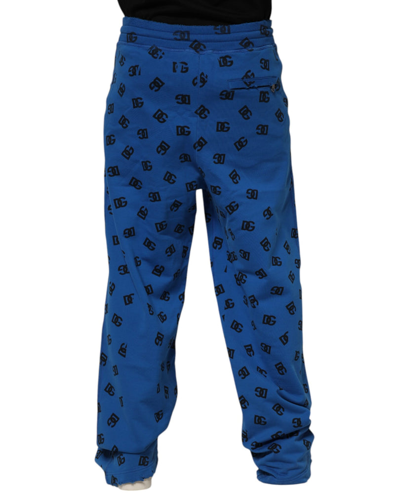 Sweat-pants homme Dolce &amp; Gabbana, jogging bleu avec logo imprimé.