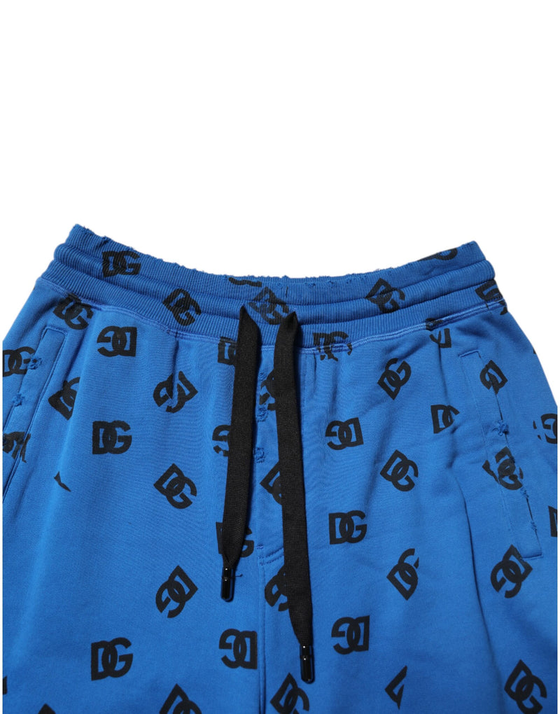 Sweat-pants homme Dolce &amp; Gabbana, jogging bleu avec logo imprimé.