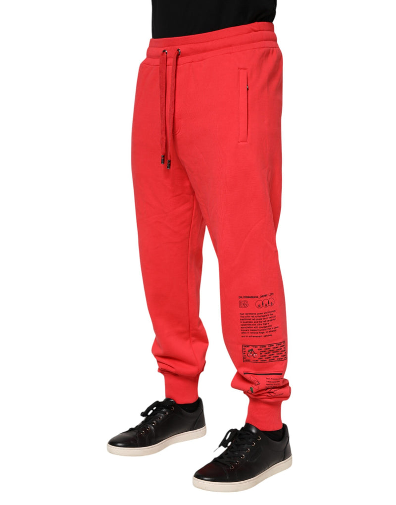 Pantalon de jogging en coton rouge pour homme Dolce &amp; Gabbana