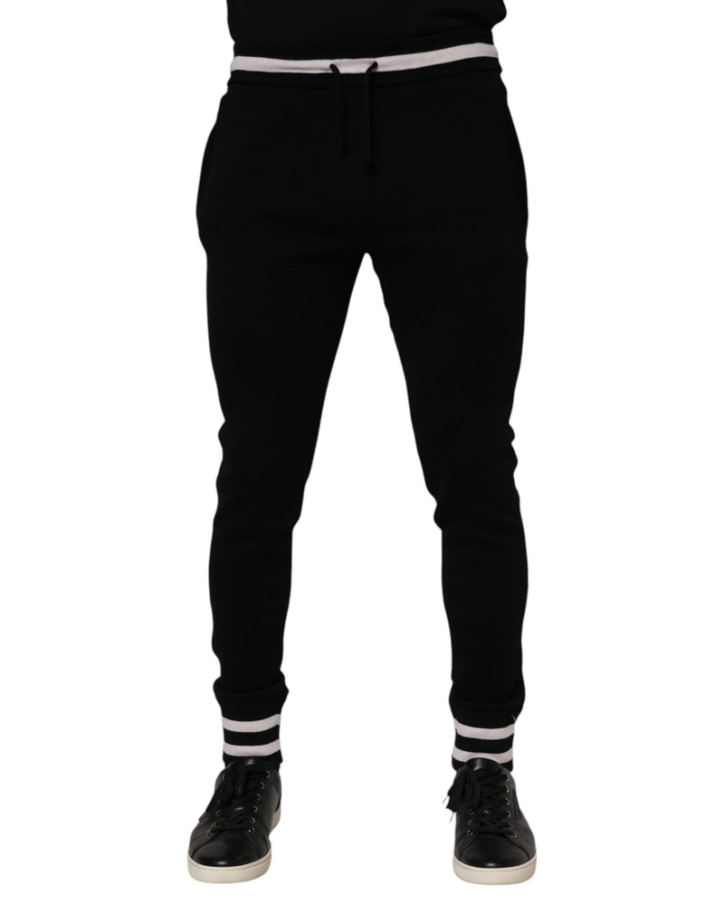 Pantalon de jogging en coton noir pour homme Dolce &amp; Gabbana