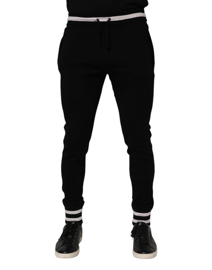 Pantalon de jogging en coton noir pour homme Dolce &amp; Gabbana
