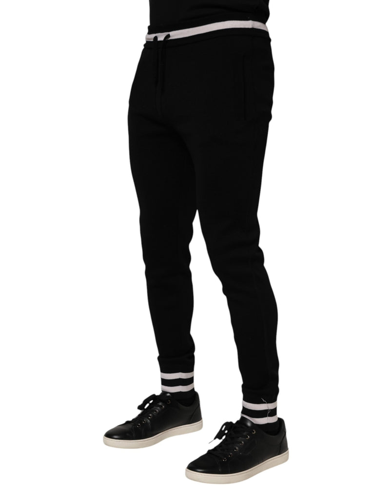 Pantalon de jogging en coton noir pour homme Dolce &amp; Gabbana