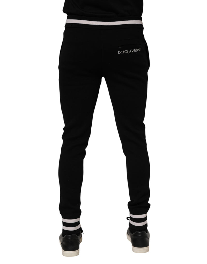 Pantalon de jogging en coton noir pour homme Dolce &amp; Gabbana