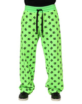 Sweat-pants jogging homme Dolce &amp; Gabbana, imprimé logo vert.