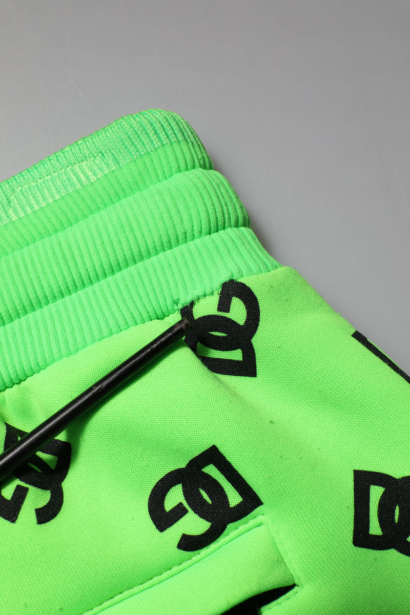 Sweat-pants jogging homme Dolce &amp; Gabbana, imprimé logo vert.