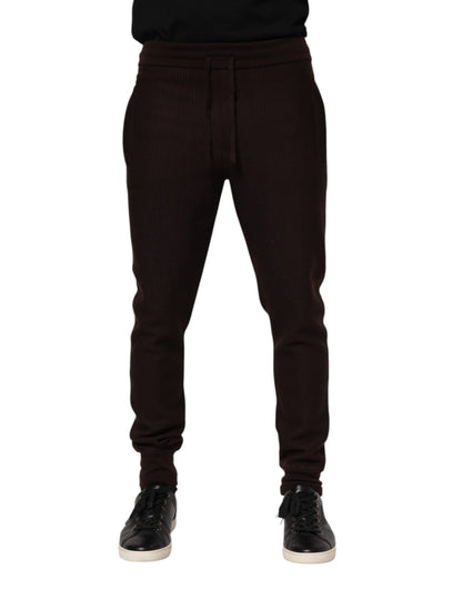 Dolce & Gabbana Brown Cashmere Men Jogger Sweatpants Pants