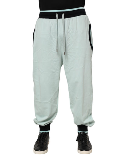 Dolce & Gabbana Light Green Cotton Men Jogger Sweatpants Pants