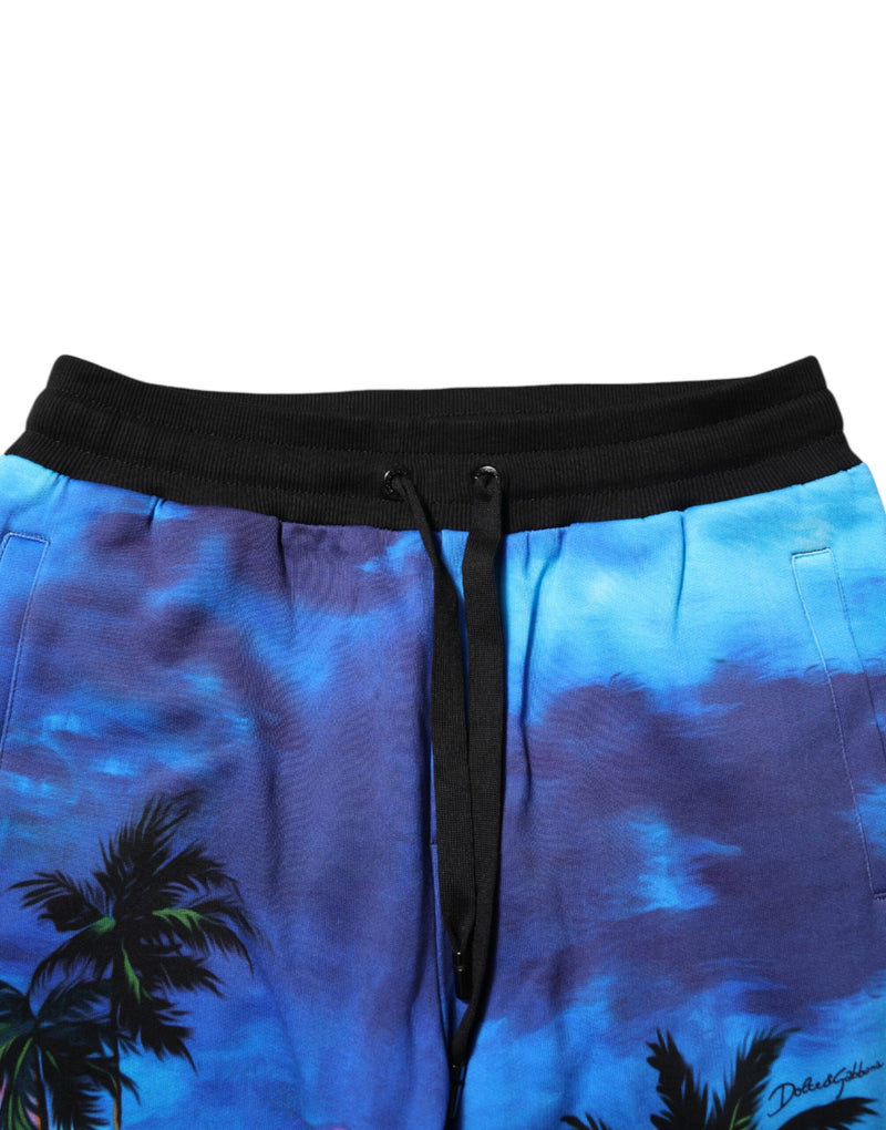 Pantalon de jogging Dolce &amp; Gabbana bleu à imprimé hawaïen