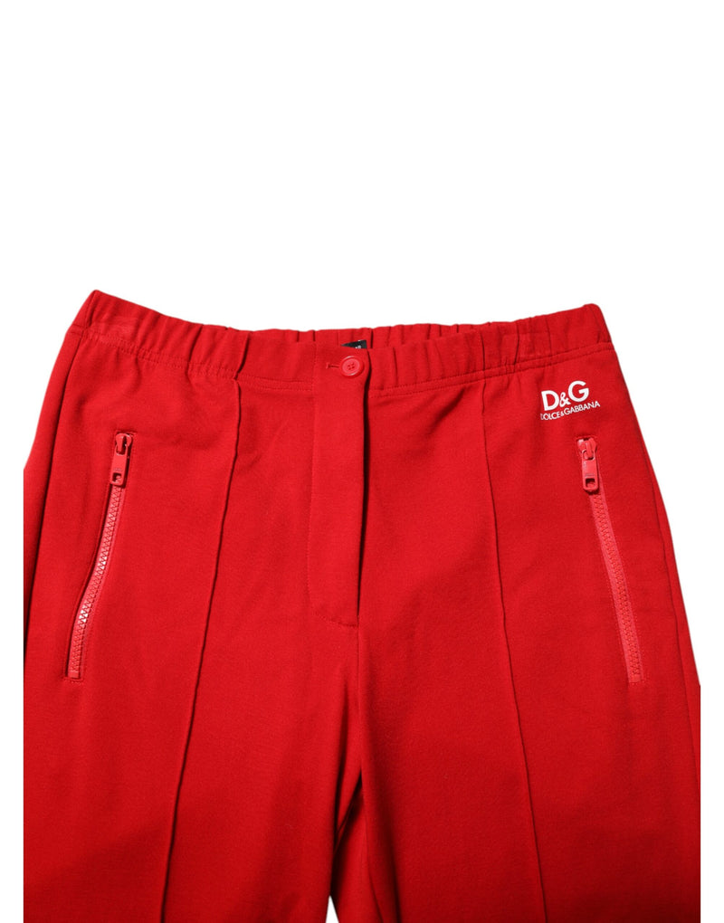 Sweat-pants jogging homme Dolce &amp; Gabbana en viscose rouge avec logo.