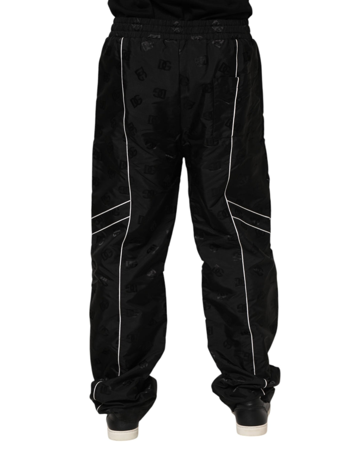 Pantalon de jogging droit en coton noir Dolce &amp; Gabbana