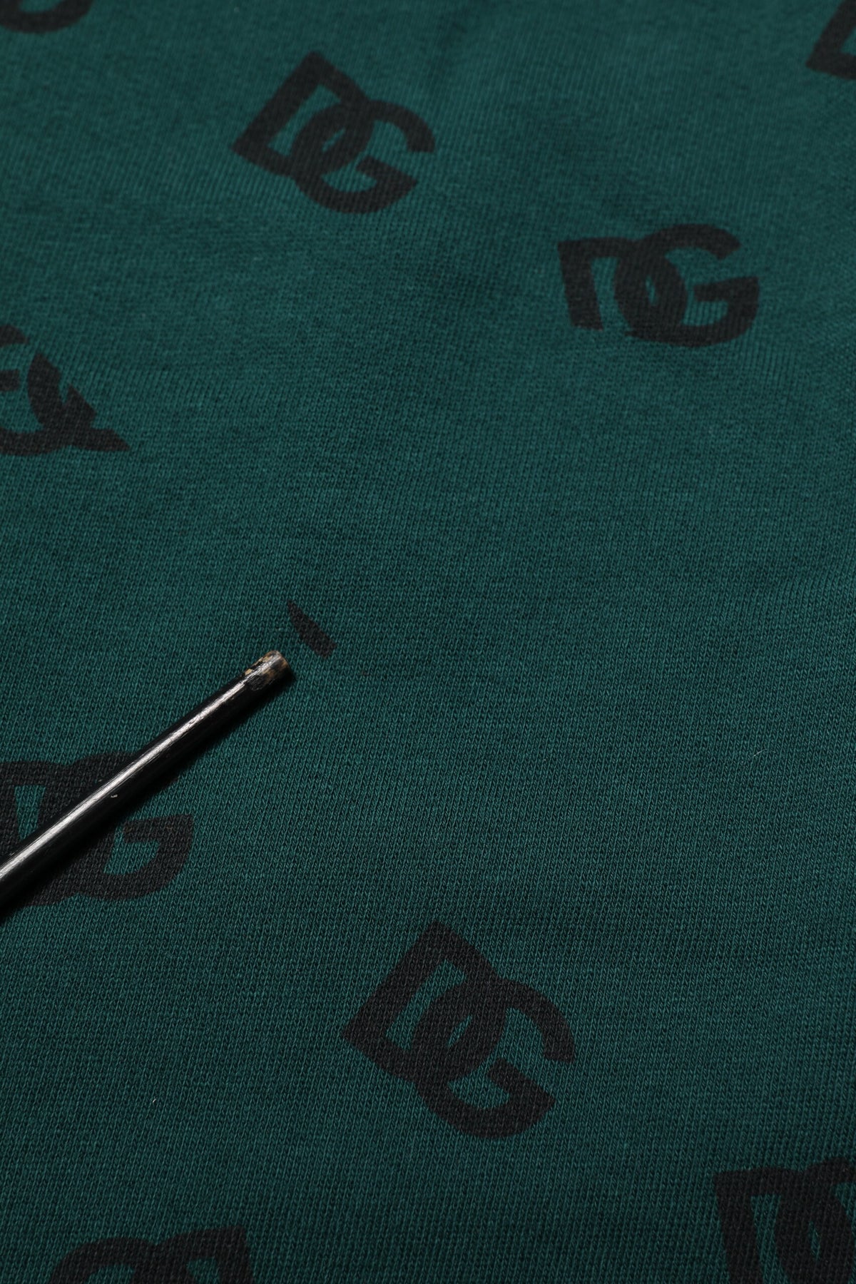 Sweat-pants jogging homme Dolce &amp; Gabbana, imprimé logo vert.