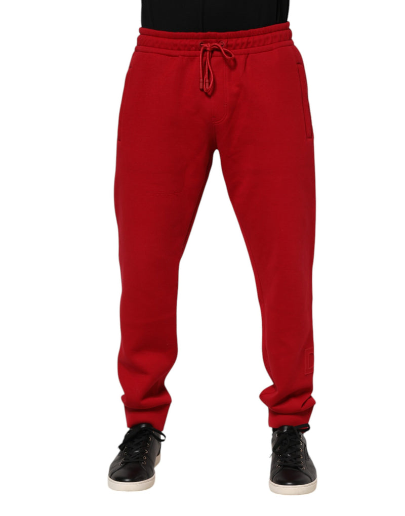 Sweat-pants jogging homme en coton rouge avec logo Dolce &amp; Gabbana
