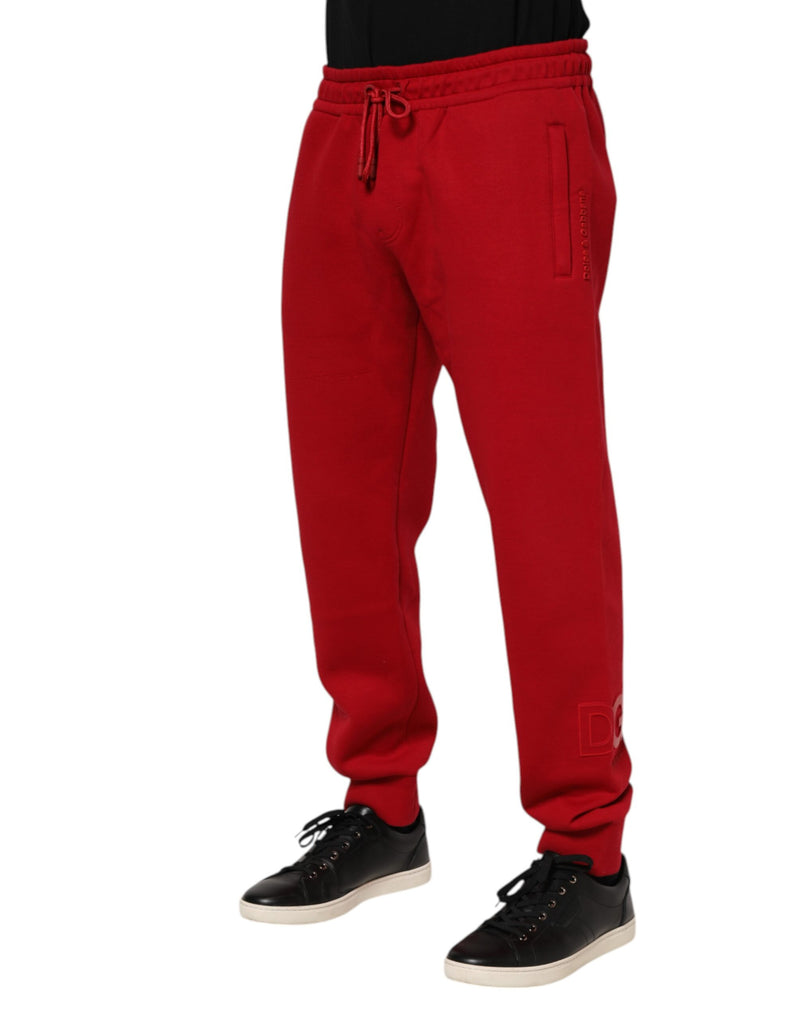Sweat-pants jogging homme en coton rouge avec logo Dolce &amp; Gabbana