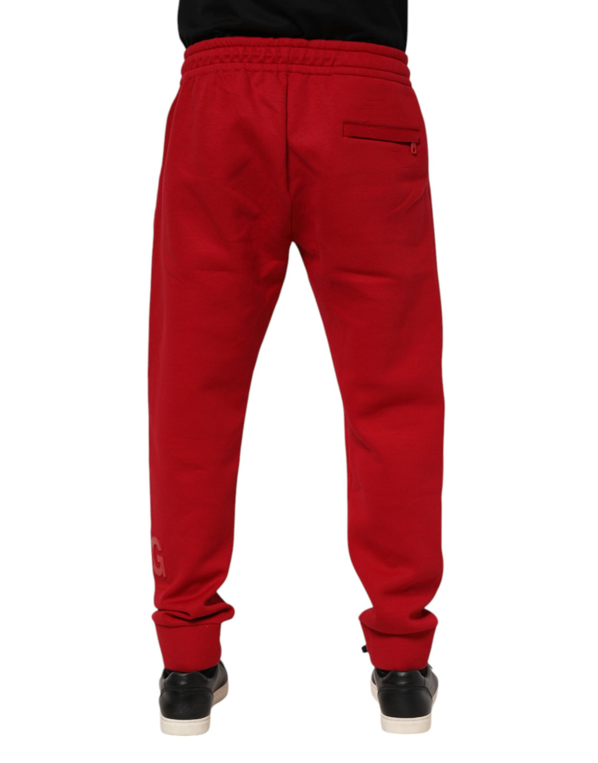 Sweat-pants jogging homme en coton rouge avec logo Dolce &amp; Gabbana