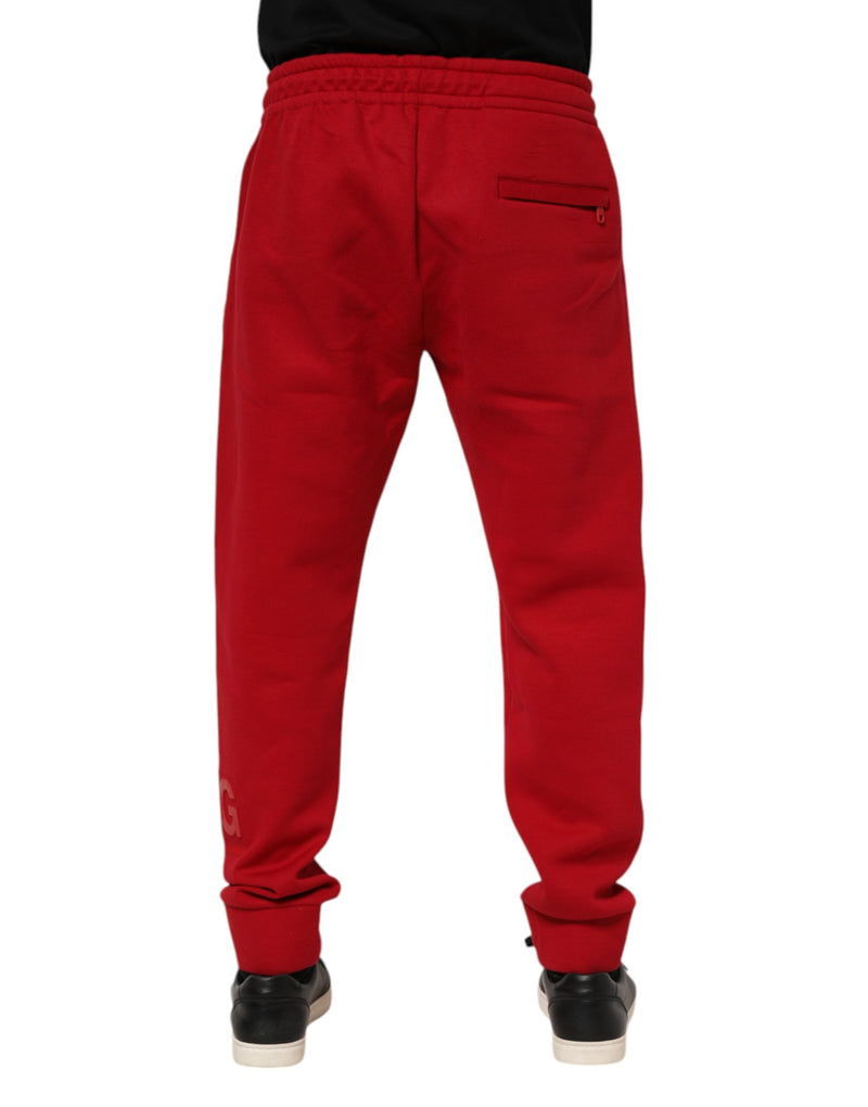 Sweat-pants jogging homme en coton rouge avec logo Dolce &amp; Gabbana