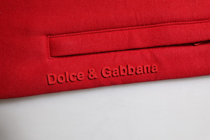 Dolce & Gabbana Red Cotton Logo Jogger Men Sweatpants Pants