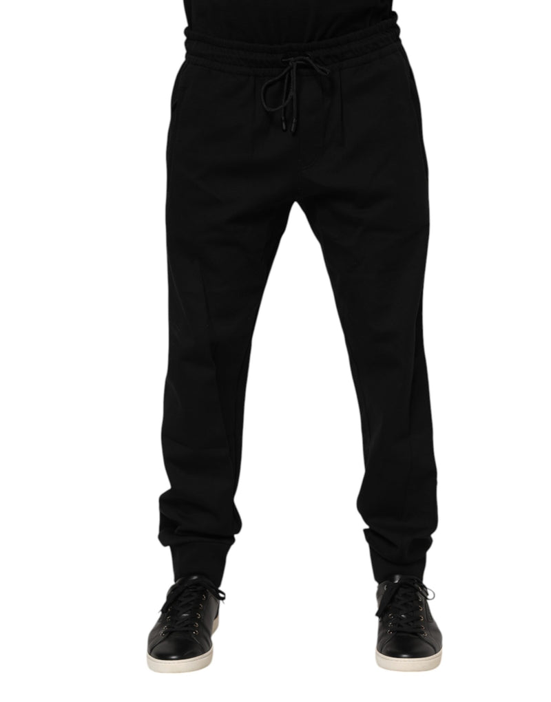 Pantalon de jogging en coton noir pour homme Dolce &amp; Gabbana