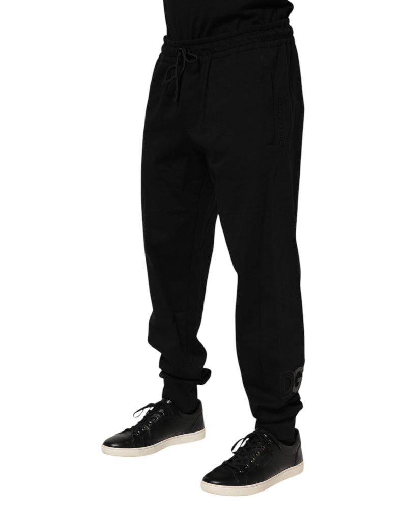 Pantalon de jogging en coton noir pour homme Dolce &amp; Gabbana