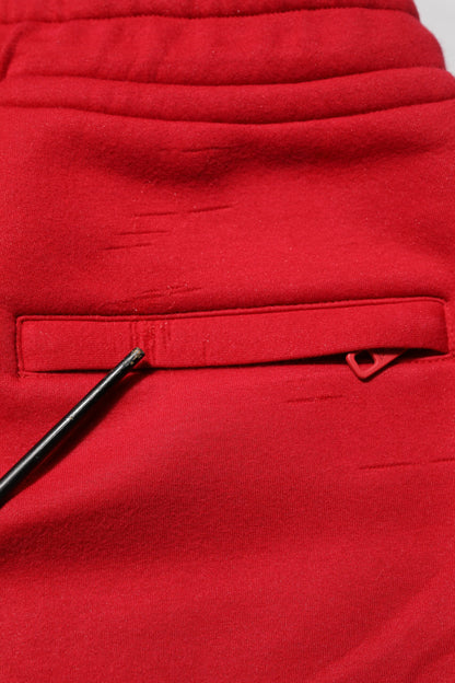 Dolce & Gabbana Red Cotton Logo Jogger Men Sweatpants Pants