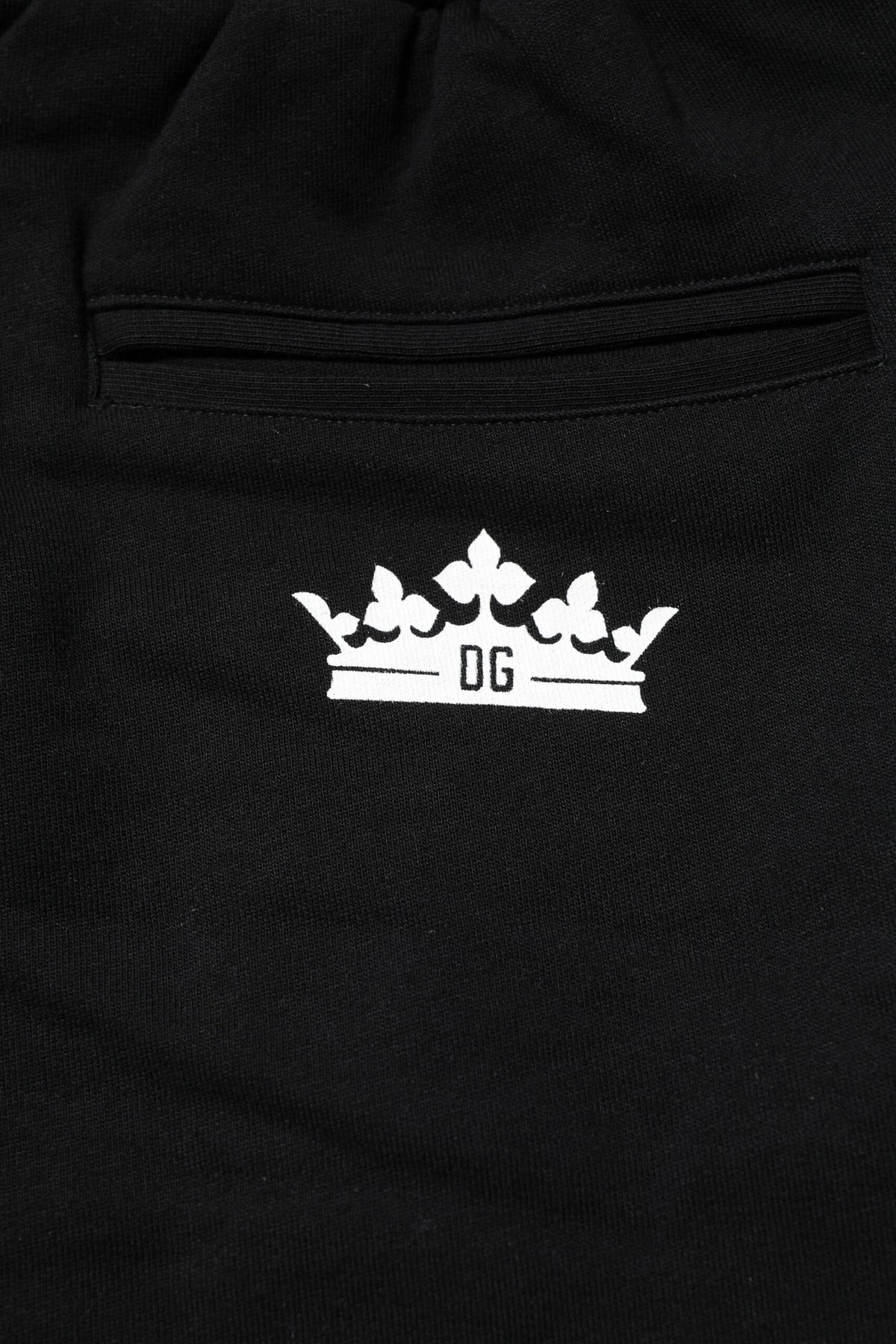 Pantalon de jogging en coton noir avec couronne Dolce &amp; Gabbana