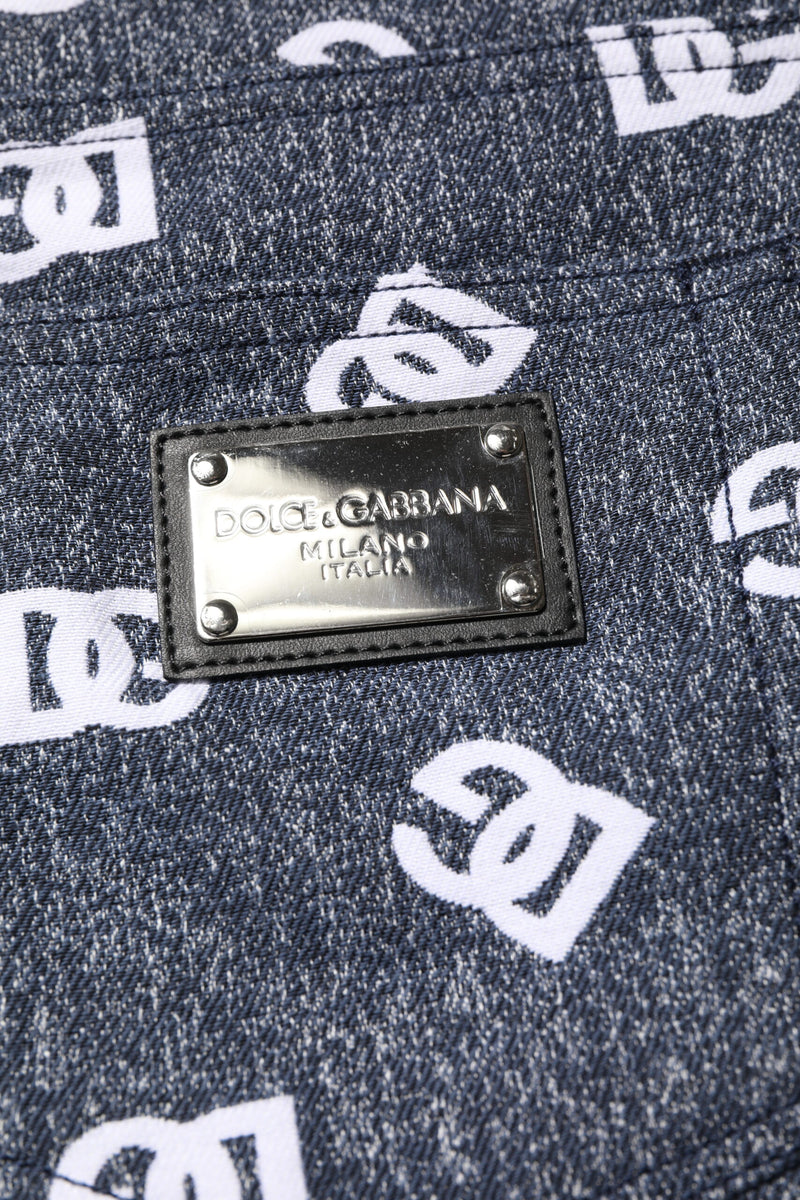 Dolce &amp; Gabbana donkergrijze katoenen skinny jeans met logo