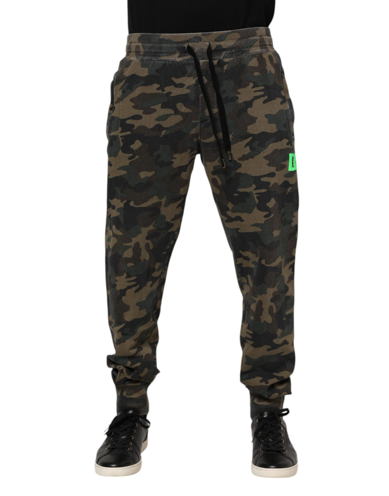 Pantalon de jogging homme en coton marron camouflage Dolce &amp; Gabbana