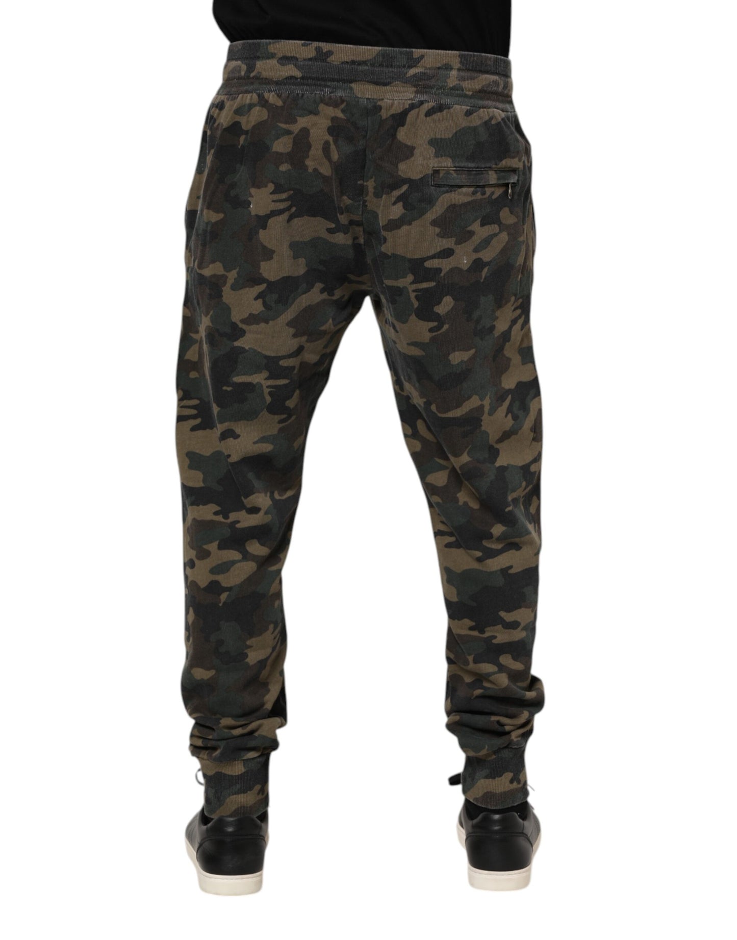 Dolce & Gabbana Brown Camouflage Cotton Men Jogger Pants