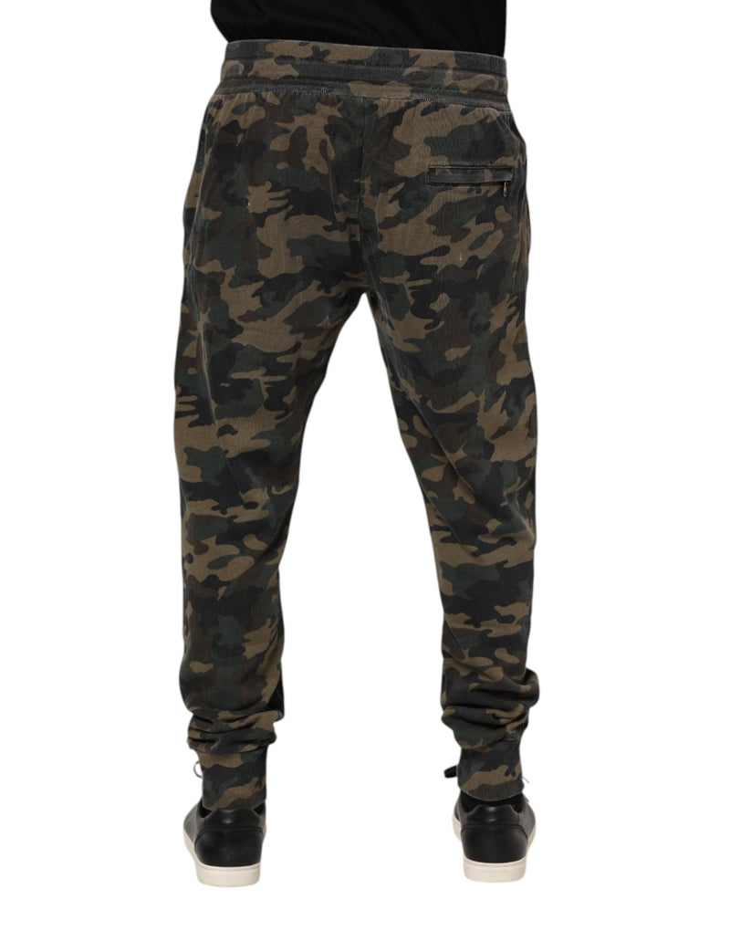 Pantalon de jogging homme en coton marron camouflage Dolce &amp; Gabbana