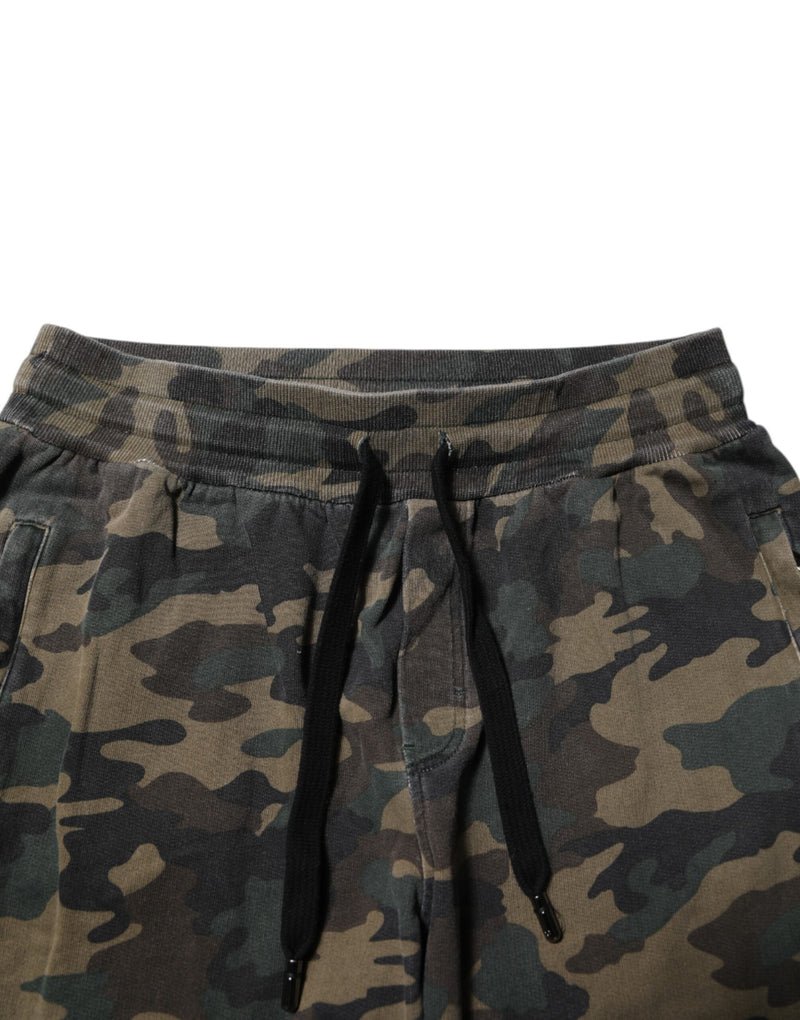 Pantalon de jogging homme en coton marron camouflage Dolce &amp; Gabbana