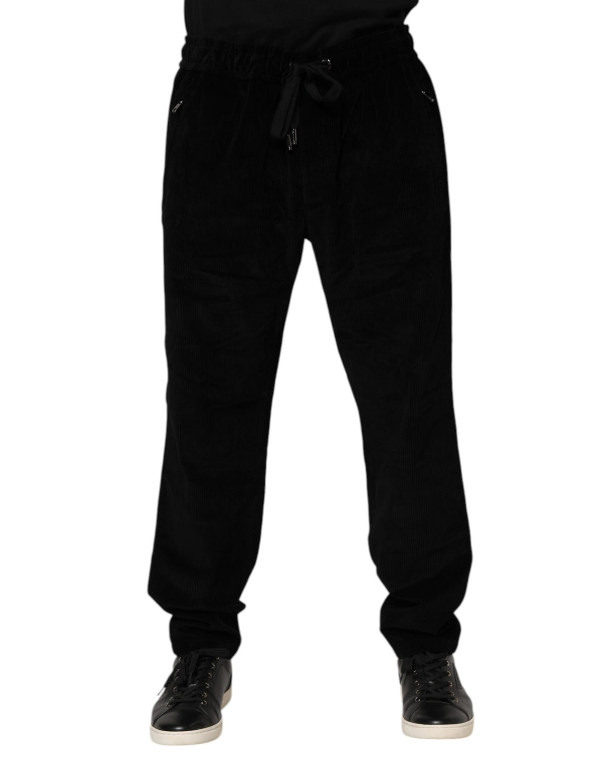 Pantalon de jogging en coton noir pour homme Dolce &amp; Gabbana