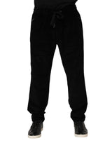 Pantalon de jogging en coton noir pour homme Dolce &amp; Gabbana