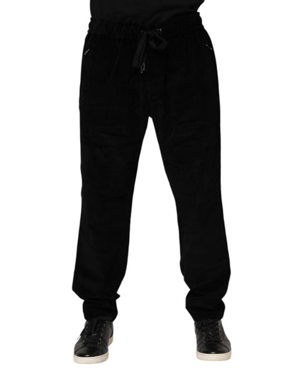 Pantalon de jogging en coton noir pour homme Dolce &amp; Gabbana