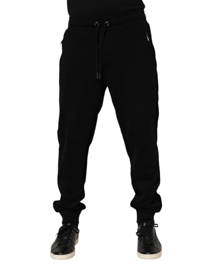 Pantalon de jogging en coton noir pour homme Dolce &amp; Gabbana
