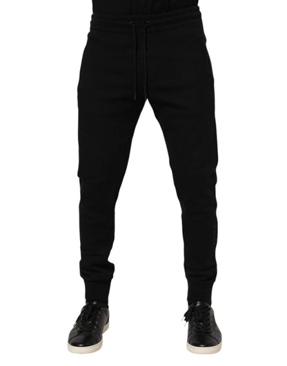 Pantalon de jogging en coton noir pour homme Dolce &amp; Gabbana