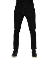 Pantalon de jogging homme Dolce &amp; Gabbana en viscose noire avec cordon de serrage