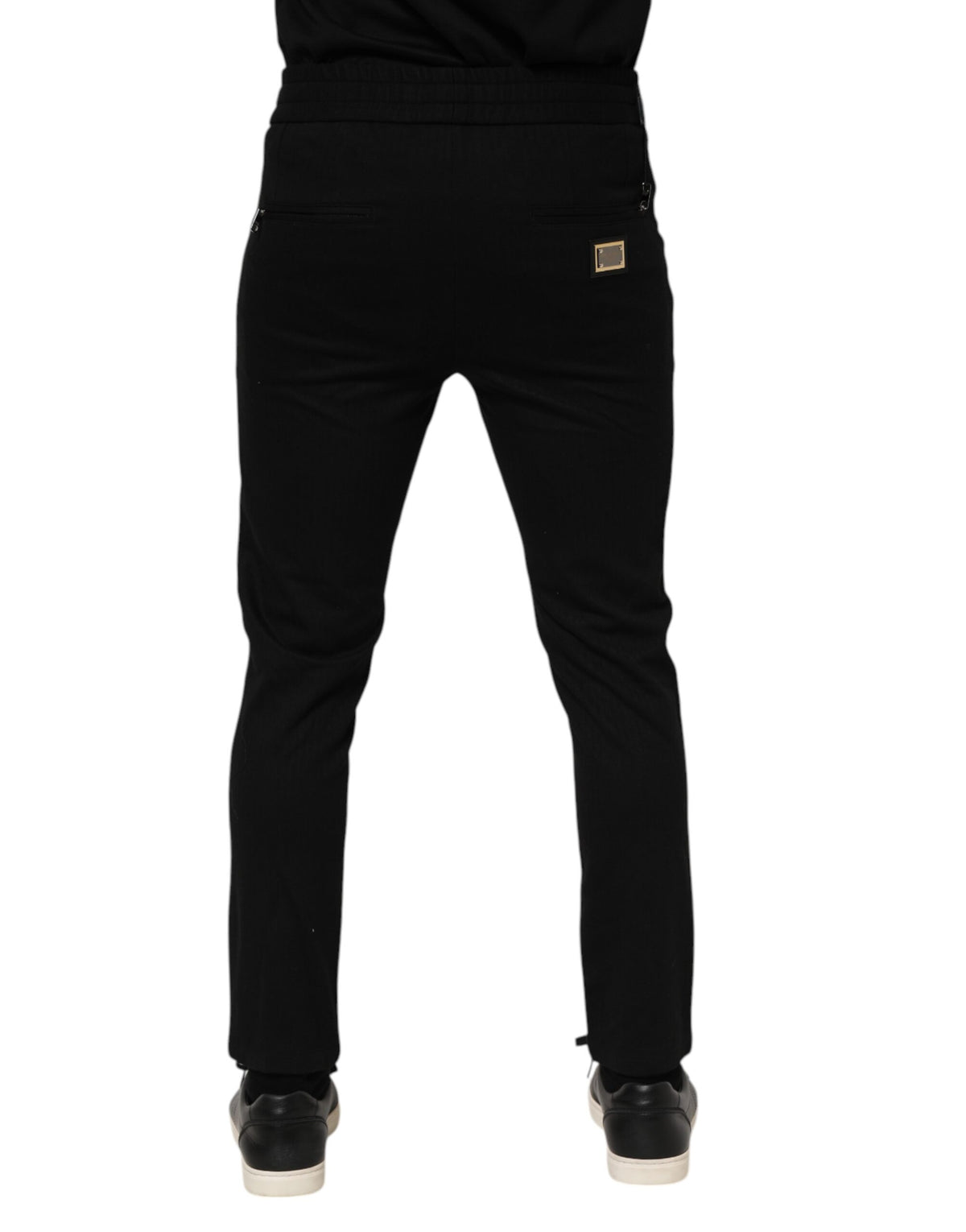 Pantalon de jogging homme Dolce &amp; Gabbana en viscose noire avec cordon de serrage