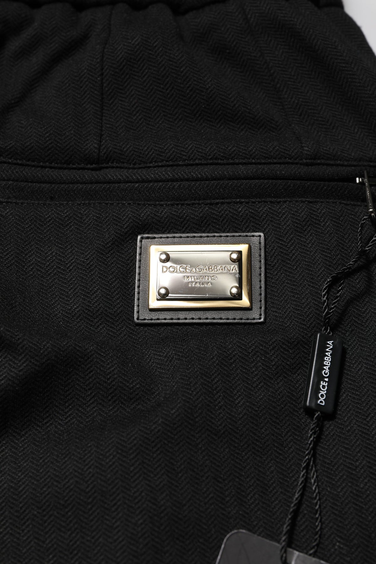 Pantalon de jogging homme Dolce &amp; Gabbana en viscose noire avec cordon de serrage