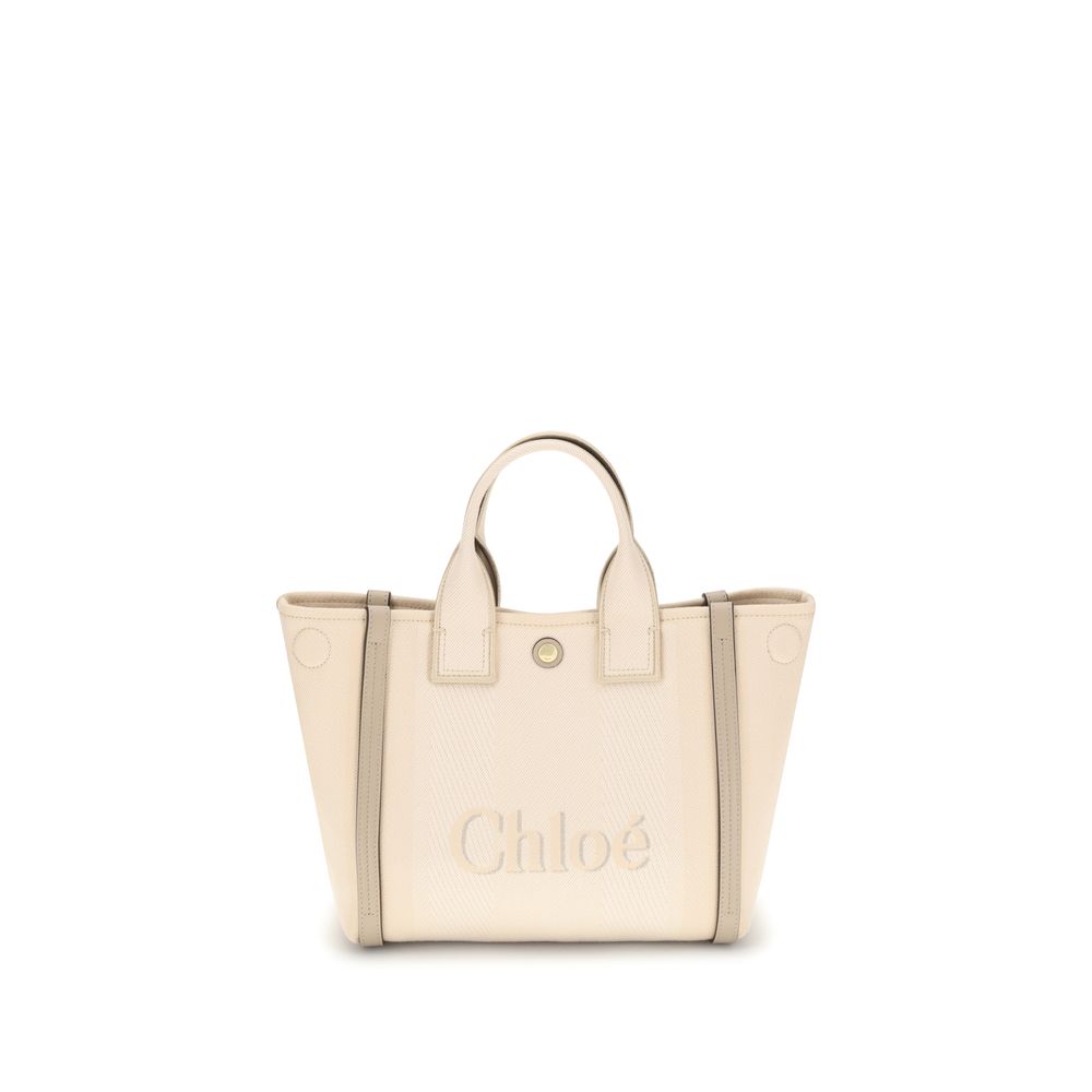Chloé Carry Tote Bag - Stylish Cotton and Leather Accessory