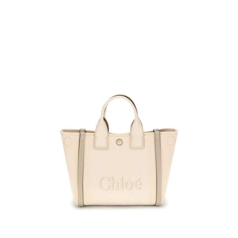 Chloé Carry Tote Bag - Élégant Accessoire en Coton et Cuir