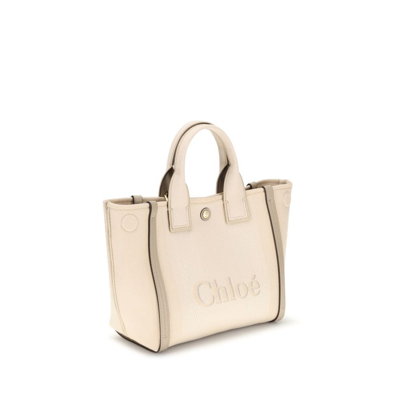 Chloé Carry Tote Bag - Élégant Accessoire en Coton et Cuir