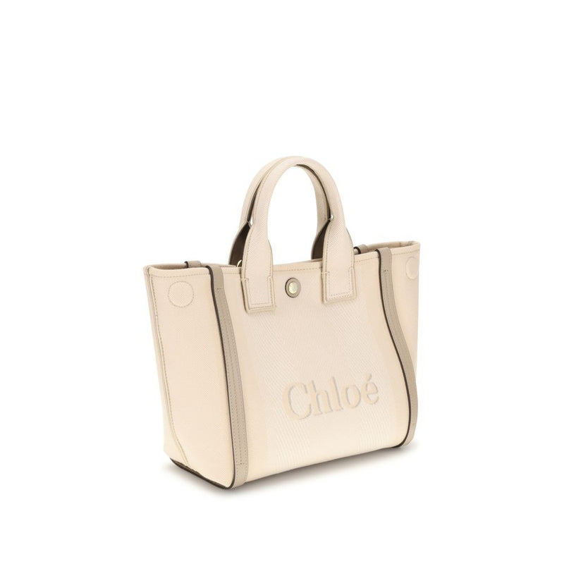 Chloé Carry Tote Bag - Élégant Accessoire en Coton et Cuir