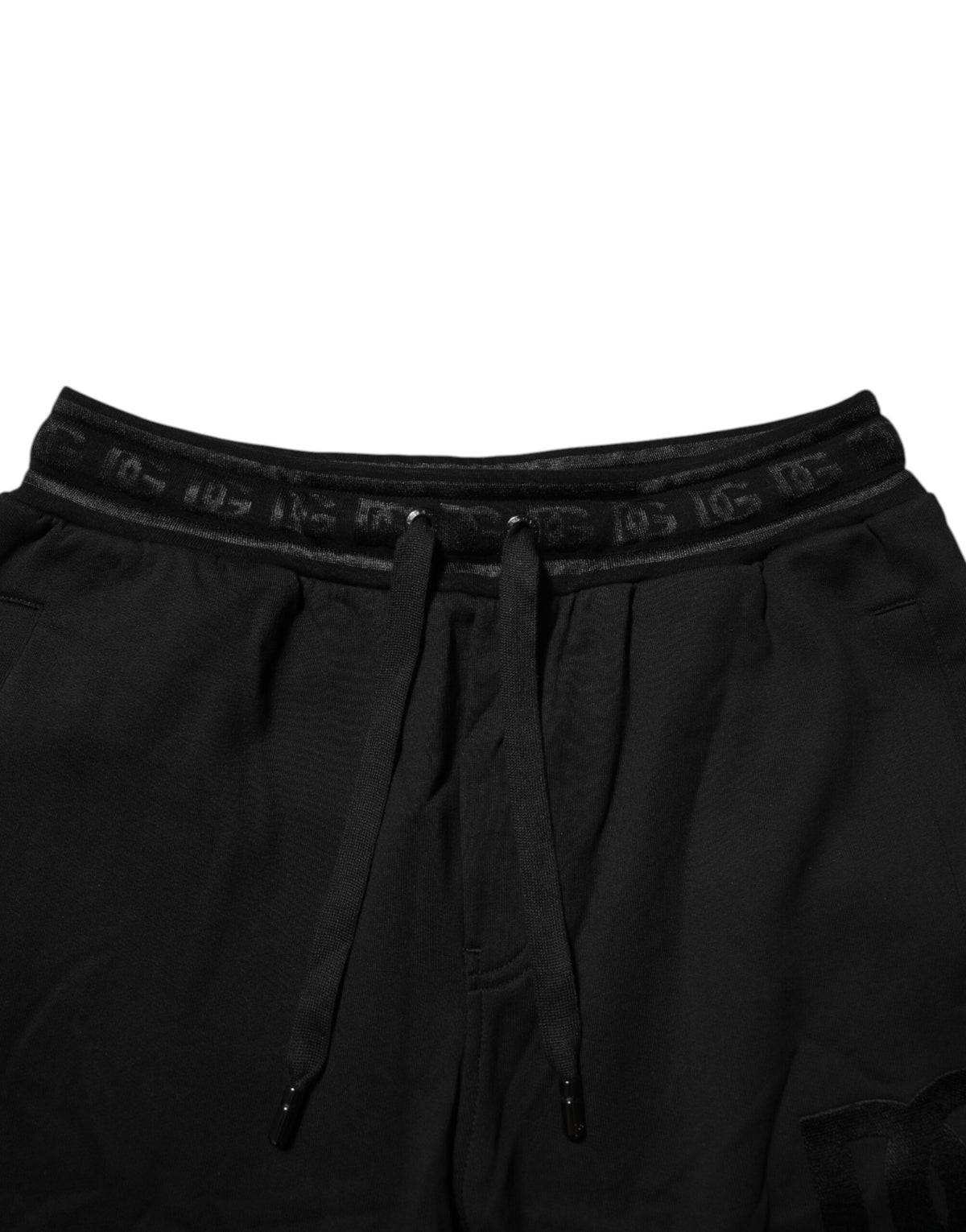 Pantalon de jogging noir en coton avec cordon de serrage de Dolce &amp; Gabbana