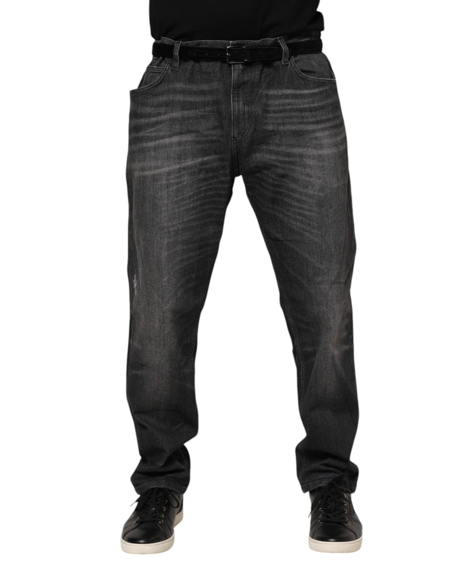 Jeans en jean délavé en coton gris ample de Dolce &amp; Gabbana