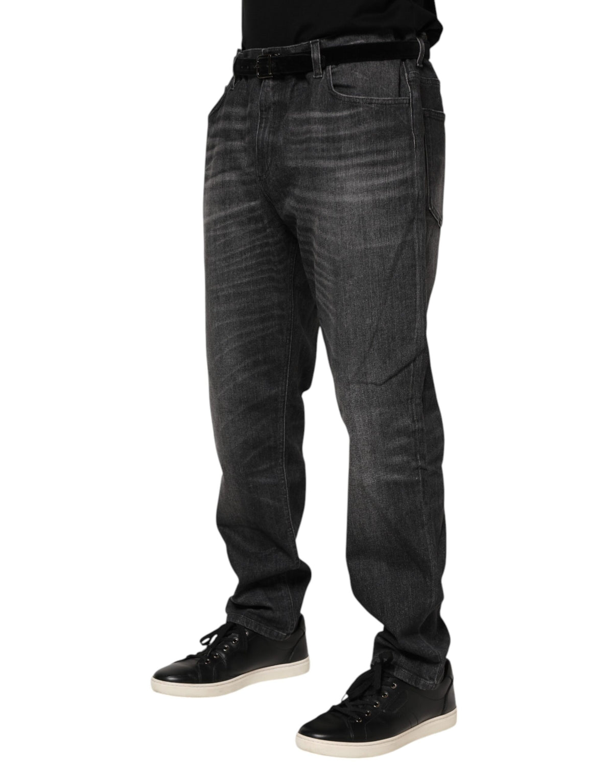 Jeans en jean délavé en coton gris ample de Dolce &amp; Gabbana