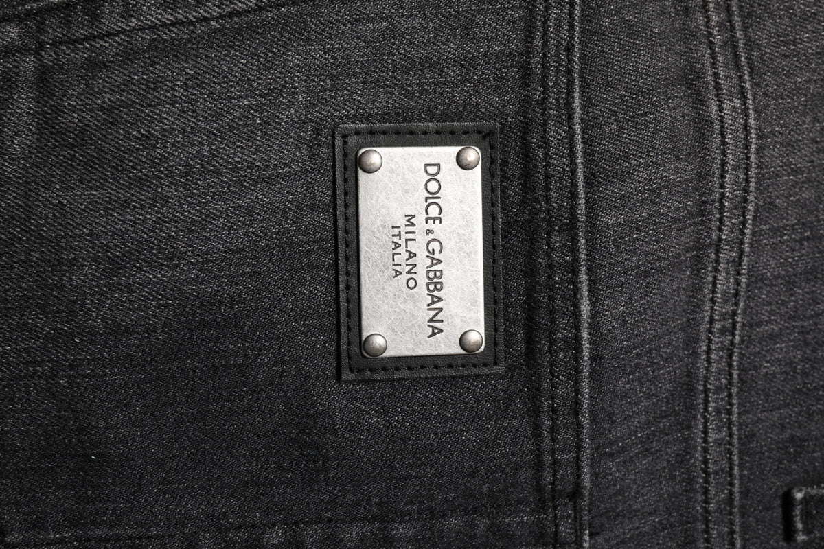 Jeans en jean délavé en coton gris ample de Dolce &amp; Gabbana