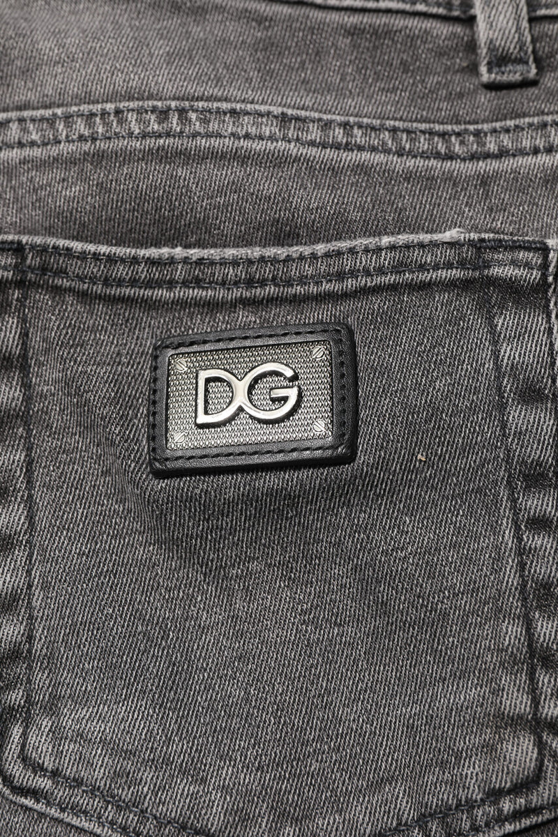Dolce &amp; Gabbana grijze katoenen jeans met logo-plaatje voor heren