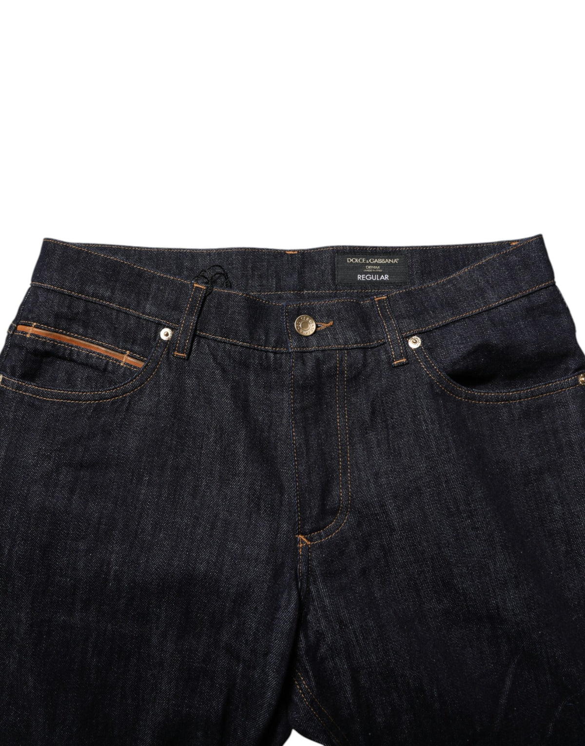 Jeans en jean pour homme Dolce &amp; Gabbana, bleu foncé, en coton, avec plaque logo.