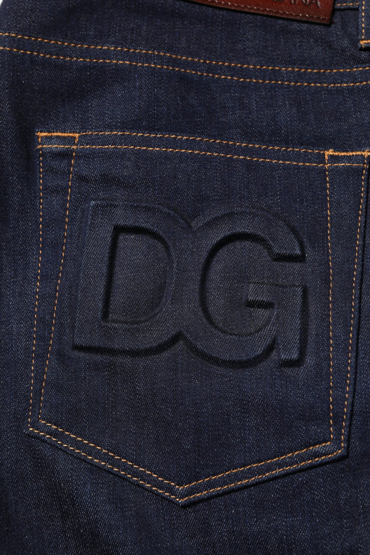 Jean en coton bleu foncé à logo, coupe slim, pour homme, Dolce &amp; Gabbana