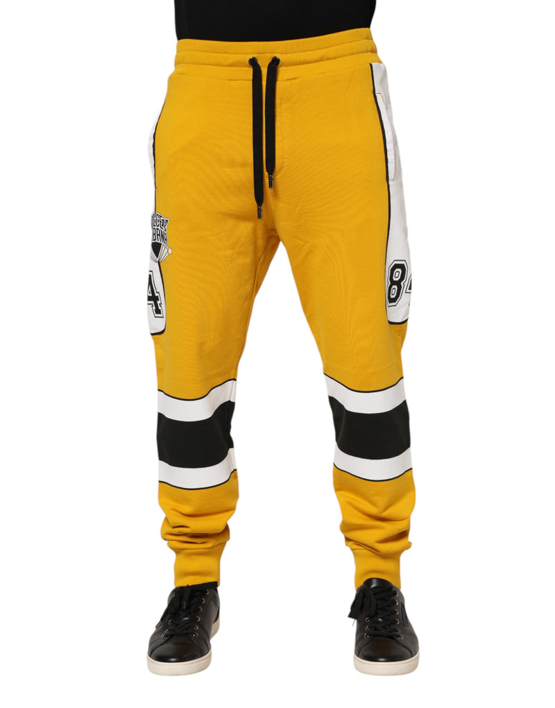 Pantalon de jogging en coton jaune avec cordon de serrage de Dolce &amp; Gabbana