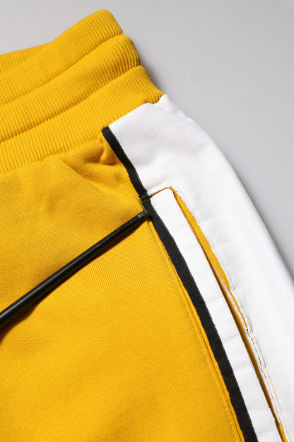 Pantalon de jogging en coton jaune Dolce & Gabbana avec logo et cordon de serrage.